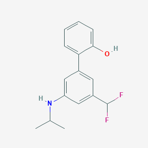 molecular formula C16H17F2NO B12448980 3'-Difluoromethyl-5'-(isopropylamino)[1,1'-biphenyl]-2-OL 