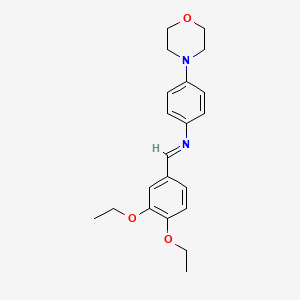 molecular formula C21H26N2O3 B12448987 N-[(E)-(3,4-diethoxyphenyl)methylidene]-4-(morpholin-4-yl)aniline 