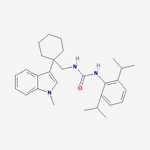 molecular formula C29H39N3O B124490 Urea, N-(2,6-bis(1-methylethyl)phenyl)-N'-((1-(1-methyl-1H-indol-3-yl)cyclohexyl)methyl)- CAS No. 145131-25-5