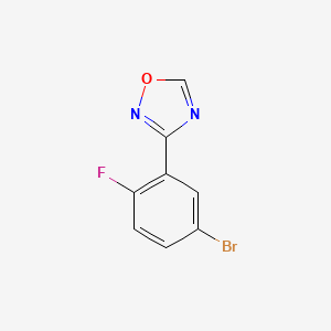 molecular formula C8H4BrFN2O B12449007 3-(5-Bromo-2-fluorophenyl)-1,2,4-oxadiazole 