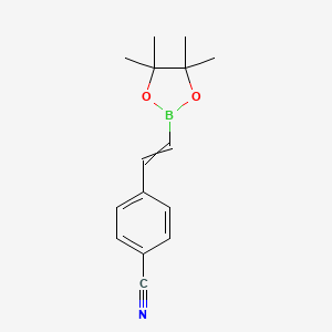 molecular formula C15H18BNO2 B12449016 4-[(1E)-2-(4,4,5,5-tetramethyl-1,3,2-dioxaborolan-2-yl)ethenyl]benzonitrile 