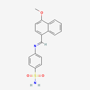 molecular formula C18H16N2O3S B12449064 4-{[(E)-(4-methoxynaphthalen-1-yl)methylidene]amino}benzenesulfonamide 