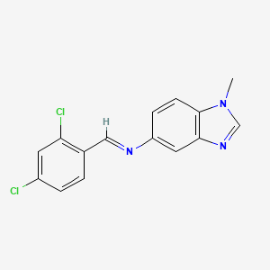 molecular formula C15H11Cl2N3 B12449070 N-[(E)-(2,4-dichlorophenyl)methylidene]-1-methyl-1H-benzimidazol-5-amine 