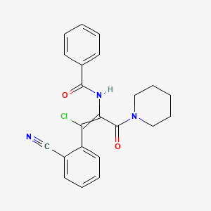 molecular formula C22H20ClN3O2 B12449073 N-[(1Z)-1-chloro-1-(2-cyanophenyl)-3-oxo-3-(piperidin-1-yl)prop-1-en-2-yl]benzamide 