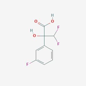 molecular formula C9H7F3O3 B12449080 3,3-Difluoro-2-(3-fluorophenyl)-2-hydroxypropanoic acid 