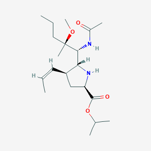 molecular formula C20H36N2O4 B1244909 propan-2-yl (2R,4S,5R)-5-[(1R,2S)-1-acetamido-2-methoxy-2-methylpentyl]-4-[(Z)-prop-1-enyl]pyrrolidine-2-carboxylate 