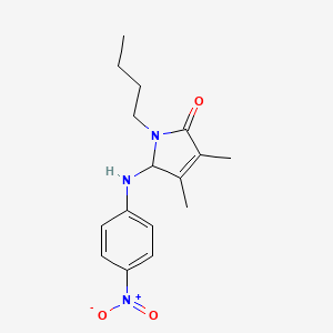 molecular formula C16H21N3O3 B12449093 1-butyl-3,4-dimethyl-5-[(4-nitrophenyl)amino]-1,5-dihydro-2H-pyrrol-2-one 