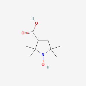 molecular formula C9H17NO3 B12449101 1-Hydroxy-2,2,5,5-tetramethylpyrrolidine-3-carboxylic acid CAS No. 96623-58-4