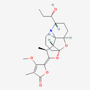 molecular formula C22H31NO6 B1244912 (5Z)-5-[(1R,6S,9R,10R,11R,12S)-6-[(1S)-1-hydroxypropyl]-12-methyl-14,15-dioxa-5-azatetracyclo[7.5.1.01,11.05,10]pentadecan-13-ylidene]-4-methoxy-3-methylfuran-2-one 