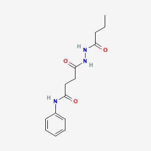 molecular formula C14H19N3O3 B12449122 4-(2-butanoylhydrazinyl)-4-oxo-N-phenylbutanamide 