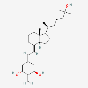 molecular formula C27H44O3 B1244913 1,3-Cyclohexanediol, 2-methylene-5-((2E)-2-((1R,3aS,7aR)-octahydro-1-((1S)-5-hydroxy-1,5-dimethylhexyl)-7a-methyl-4H-inden-4-ylidene)ethylidene)-, (1R,3R)- CAS No. 213250-70-5