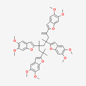 molecular formula C52H56O12 B1244914 4,6,8-Trimethyl-2,4,6,8-tetra(5,6-dimethoxy-2-benzofuranyl)-1-nonene 