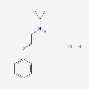 molecular formula C12H16ClN B12449152 N-[(2E)-3-Phenylprop-2-EN-1-YL]cyclopropanamine hydrochloride 