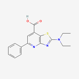 molecular formula C17H17N3O2S B12449155 2-Diethylamino-5-phenylthiazolo-[4,5-b]-pyridine-7-carboxylic acid 