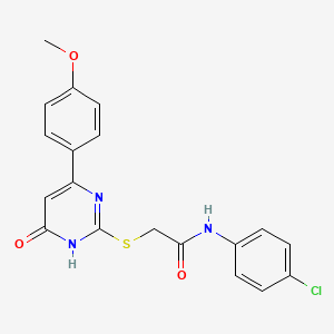 molecular formula C19H16ClN3O3S B12449170 N-(4-chlorophenyl)-2-{[4-(4-methoxyphenyl)-6-oxo-1,6-dihydropyrimidin-2-yl]sulfanyl}acetamide 