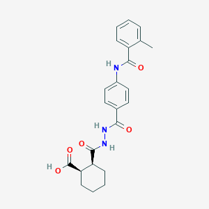 molecular formula C23H25N3O5 B12449185 (1R,2S)-2-({2-[(4-{[(2-methylphenyl)carbonyl]amino}phenyl)carbonyl]hydrazinyl}carbonyl)cyclohexanecarboxylic acid 