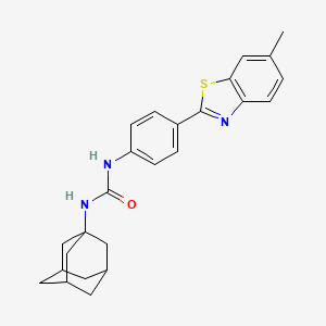 molecular formula C25H27N3OS B12449202 1-[4-(6-Methyl-1,3-benzothiazol-2-yl)phenyl]-3-tricyclo[3.3.1.1~3,7~]dec-1-ylurea 