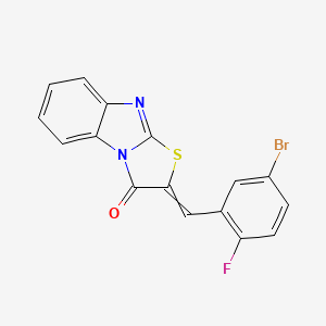 molecular formula C16H8BrFN2OS B12449208 2-[(5-Bromo-2-fluorophenyl)methylidene]-[1,3]thiazolo[3,2-a]benzimidazol-1-one 