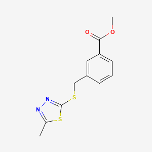molecular formula C12H12N2O2S2 B12449237 Methyl 3-{[(5-methyl-1,3,4-thiadiazol-2-yl)sulfanyl]methyl}benzoate 