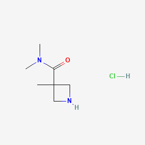 molecular formula C7H15ClN2O B12449248 N,N,3-Trimethyl-3-azetidinecarboxamide HCl 