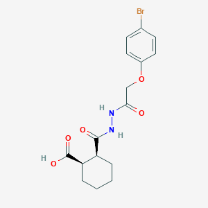 molecular formula C16H19BrN2O5 B12449268 (1R,2S)-2-({2-[(4-bromophenoxy)acetyl]hydrazinyl}carbonyl)cyclohexanecarboxylic acid 