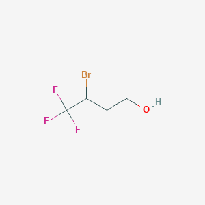 molecular formula C4H6BrF3O B12449278 3-Bromo-4,4,4-trifluoro-butan-1-ol 