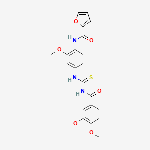 molecular formula C22H21N3O6S B12449281 N-[4-({[(3,4-dimethoxyphenyl)carbonyl]carbamothioyl}amino)-2-methoxyphenyl]furan-2-carboxamide 