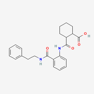 molecular formula C23H26N2O4 B1244932 2-[Oxo-[2-[oxo-(2-phenylethylamino)methyl]anilino]methyl]-1-cyclohexanecarboxylic acid 