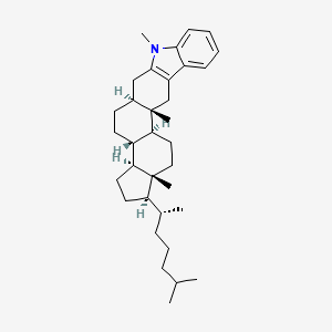 molecular formula C34H51N B1244934 N-Methylindolo[3,2-b]-5alpha-cholest-2-ene 