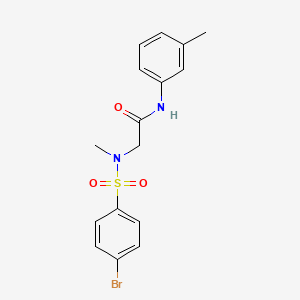 molecular formula C16H17BrN2O3S B12449348 N~2~-[(4-bromophenyl)sulfonyl]-N~2~-methyl-N-(3-methylphenyl)glycinamide 