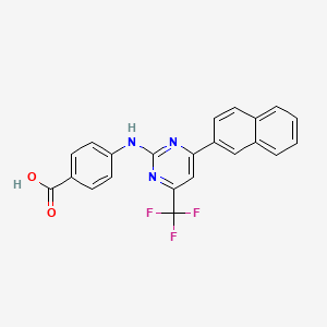 molecular formula C22H14F3N3O2 B12449364 4-[6-(2-Naphthyl)-4-(trifluoromethyl)pyrimidin-2-yl]aminobenzoic acid 