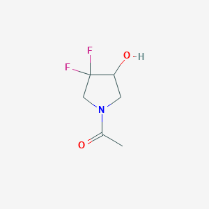 molecular formula C6H9F2NO2 B12449387 1-(3,3-Difluoro-4-hydroxypyrrolidin-1-yl)ethanone 