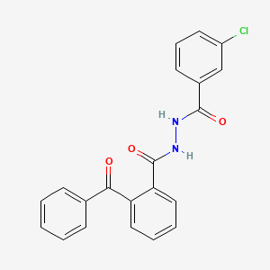 molecular formula C21H15ClN2O3 B12449393 2-benzoyl-N'-(3-chlorobenzoyl)benzohydrazide 