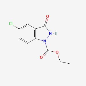 molecular formula C10H9ClN2O3 B12449401 Ethyl 5-chloro-3-oxo-2,3-dihydro-1H-indazole-1-carboxylate CAS No. 89438-38-0
