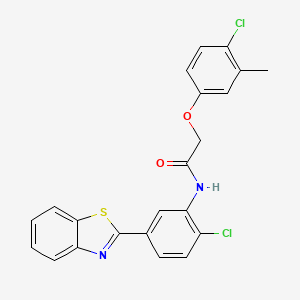 molecular formula C22H16Cl2N2O2S B12449418 N-[5-(1,3-benzothiazol-2-yl)-2-chlorophenyl]-2-(4-chloro-3-methylphenoxy)acetamide 