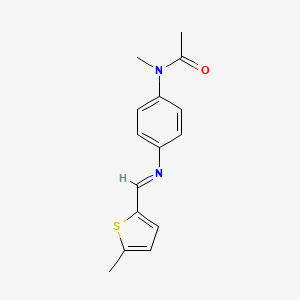molecular formula C15H16N2OS B12449443 N-methyl-N-(4-{[(5-methyl-2-thienyl)methylene]amino}phenyl)acetamide 