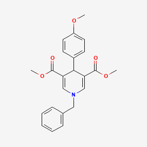 molecular formula C23H23NO5 B12449460 Dimethyl 1-benzyl-4-(4-methoxyphenyl)-1,4-dihydropyridine-3,5-dicarboxylate 