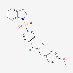 molecular formula C23H22N2O4S B12449464 N-[4-(2,3-dihydro-1H-indol-1-ylsulfonyl)phenyl]-2-(4-methoxyphenyl)acetamide 