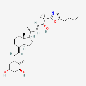 molecular formula C34H49NO4 B1244950 (1R,3S,5Z)-5-[(2E)-2-[(1R,3aS,7aR)-1-[(E,2R,5R)-5-[1-(5-butyl-1,3-oxazol-2-yl)cyclopropyl]-5-hydroxypent-3-en-2-yl]-7a-methyl-2,3,3a,5,6,7-hexahydro-1H-inden-4-ylidene]ethylidene]-4-methylidenecyclohexane-1,3-diol 