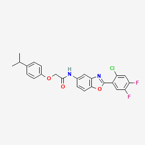 molecular formula C24H19ClF2N2O3 B12449509 N-[2-(2-chloro-4,5-difluorophenyl)-1,3-benzoxazol-5-yl]-2-[4-(propan-2-yl)phenoxy]acetamide 