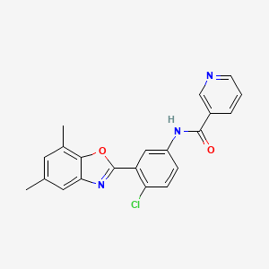 molecular formula C21H16ClN3O2 B12449514 N-[4-chloro-3-(5,7-dimethyl-1,3-benzoxazol-2-yl)phenyl]pyridine-3-carboxamide 