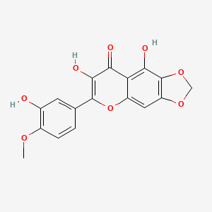 molecular formula C17H12O8 B1244952 3,5,3'-Trihydroxy-4'-methoxy-6,7-methylenedioxyflavone 