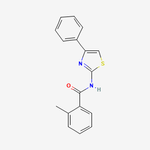 molecular formula C17H14N2OS B12449520 2-Methyl-N-(4-phenyl-1,3-thiazol-2-yl)benzamide 