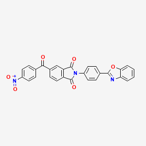 molecular formula C28H15N3O6 B12449525 2-[4-(1,3-Benzoxazol-2-yl)phenyl]-5-(4-nitrobenzoyl)isoindole-1,3-dione 