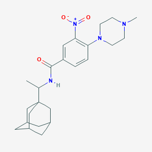 molecular formula C24H34N4O3 B12449551 4-(4-methylpiperazin-1-yl)-3-nitro-N-[1-(tricyclo[3.3.1.1~3,7~]dec-1-yl)ethyl]benzamide 