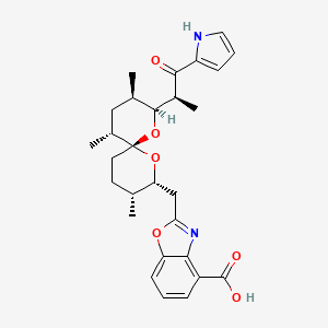 molecular formula C28H34N2O6 B1244957 2-[[(2S,3R,5R,6S,8R,9R)-3,5,9-trimethyl-2-[(2S)-1-oxo-1-(1H-pyrrol-2-yl)propan-2-yl]-1,7-dioxaspiro[5.5]undecan-8-yl]methyl]-1,3-benzoxazole-4-carboxylic acid 