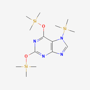 molecular formula C14H28N4O2Si3 B1244965 7-(trimethylsilyl)-2,6-bis[(trimethylsilyl)oxy]-7H-purine 