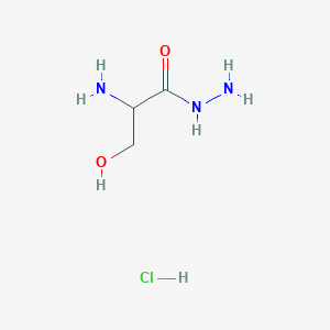 molecular formula C3H10ClN3O2 B124497 2-Amino-3-hydroxypropanehydrazide hydrochloride CAS No. 55819-71-1
