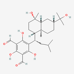 5-[(1S)-1-[(1S,4S,4aR,6R,8aS)-4-hydroxy-6-(2-hydroxypropan-2-yl)-4,8a-dimethyl-1,2,3,4a,5,6,7,8-octahydronaphthalen-1-yl]-3-methylbutyl]-2,4,6-trihydroxybenzene-1,3-dicarbaldehyde