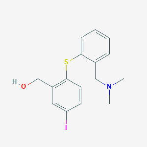 molecular formula C16H18INOS B1244991 [2-[[2-[(Dimethylamino)methyl]phenyl]thio]-5-iodophenyl]methanol CAS No. 222021-59-2